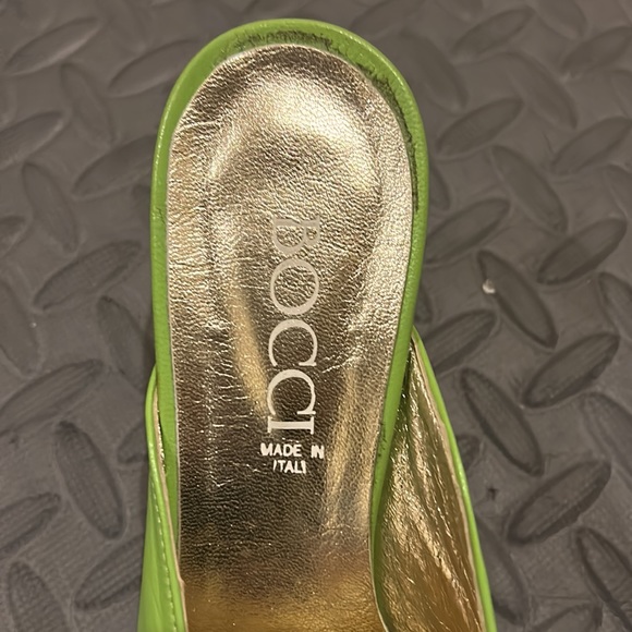 BOCCI Lime Green Stilletto Heels 7.5 Slip-On Zipper Pointed Brand New - Picture 5 of 5